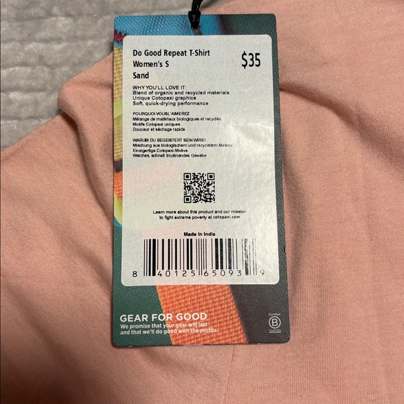 NWT Cotopaxi Women's Tee in Soft Pink with Graphic Design - Picture 6 of 6